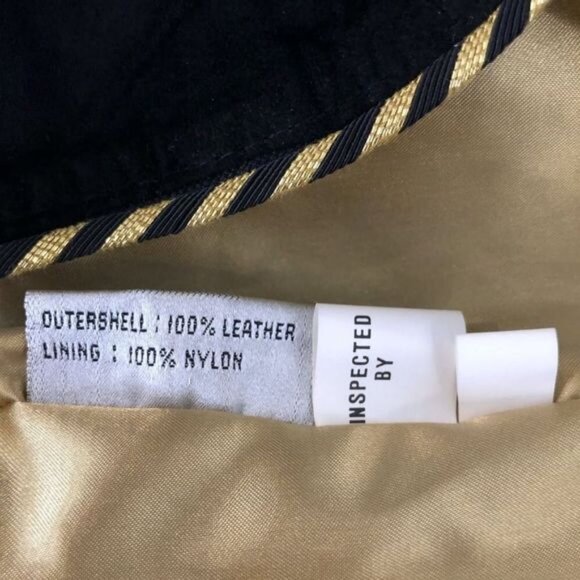 90’s Vintage Black Leather Bow Print Crystal Heart Button Blazer Jacket - Picture 11 of 13